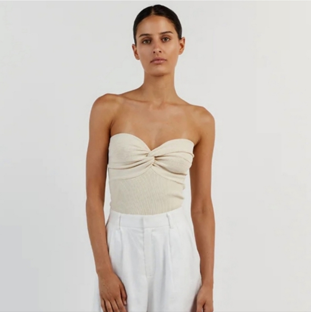 DISSH Cream Strapless Top